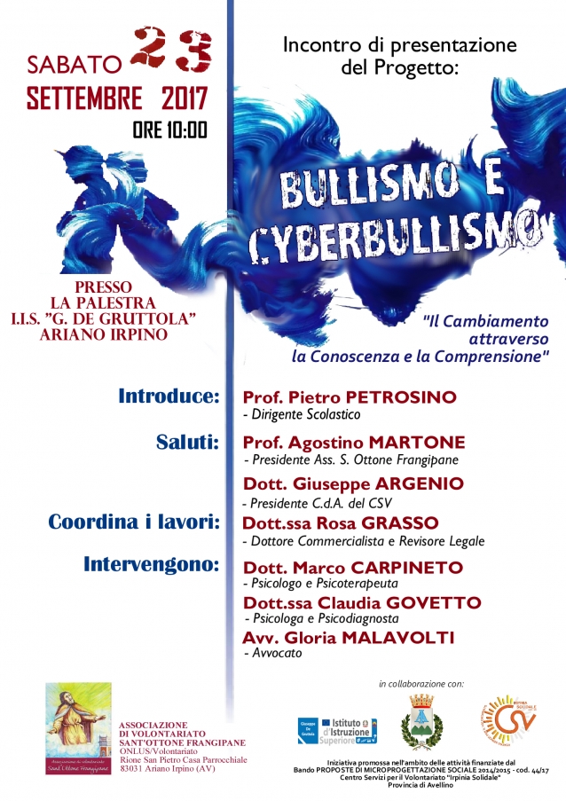 Al Via Un Progetto Sul Bullismo E Cyberbullismo Il Portale Di Ariano Irpino E Dintorni